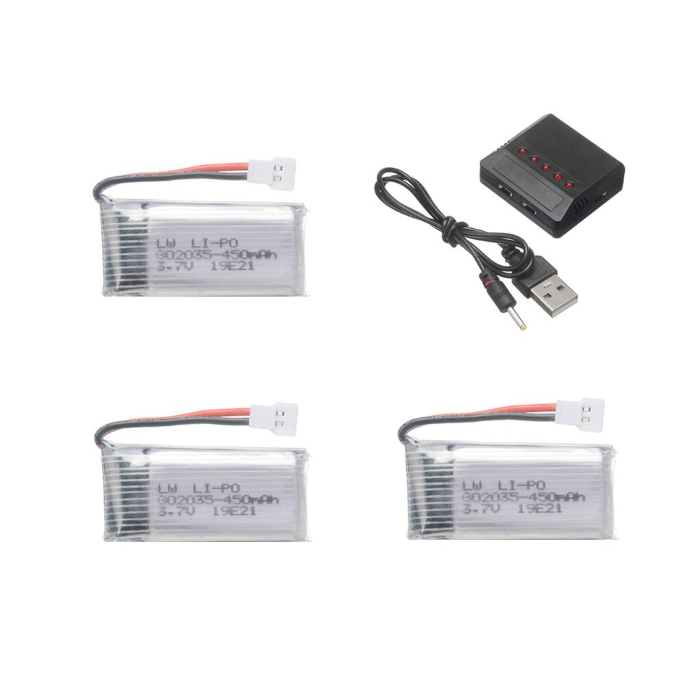 Verbesserte H31 Batterie und ladegerät 3,7 V 450 mah Lipo Batterie für H107 H31 KY101 E33C E33 RC Drohne ersatzteile: Weiß