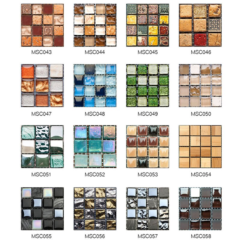 Magic Gel Tiles Self Stick Mosaic Tile for Kitchen and Bathroom Backsplash Brick Crystal Wallpaper - 1 Sheet