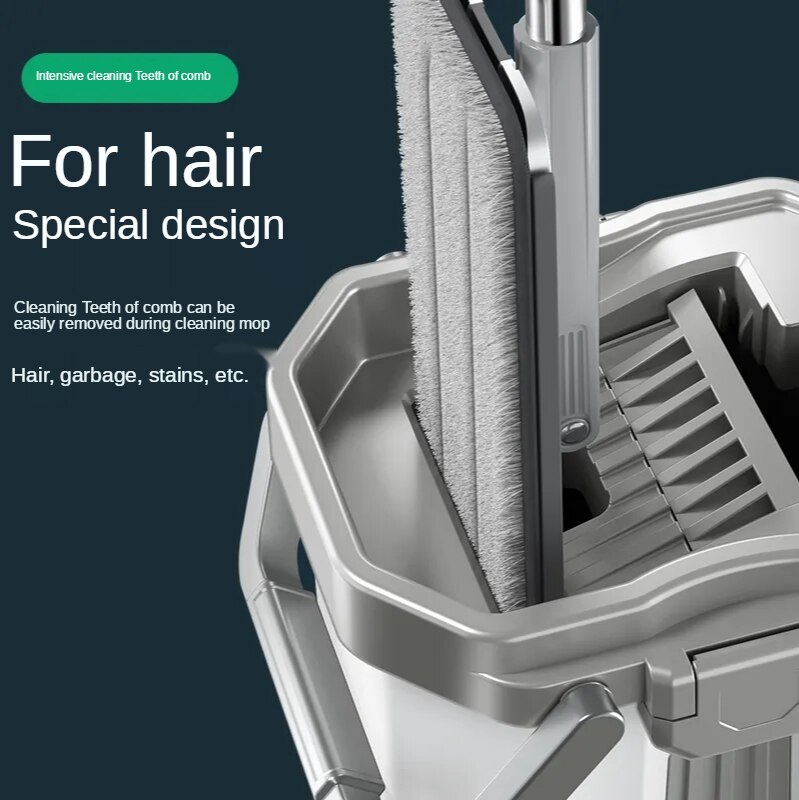 Plano apretar magia trapeador automático y el cubo para la casa y cocina lavado mopa para limpiar el piso Cubo de madera balde con mopa para pisos conjunto