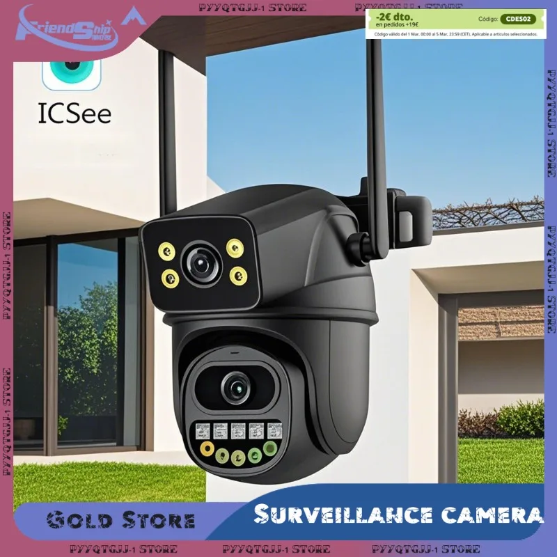 Surveillance Camera 5K 10MP WiFi Dual Screen Lens Real-time intercom AI Human Detect 8MP 4K Outdoor Digital Zoom Security Camera