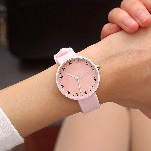 Siliconen Polshorloge Vrouwen Horloges Dames Top Quartz Horloge Voor Vrouw Klok Vrouwelijke Uur Relog Montre Femme D45: pink  small
