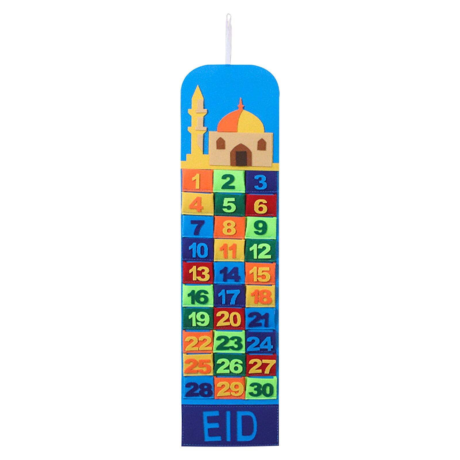 Mubarak Eid decoración Ramadan Mubarak tela cuenta regresiva calendario decoraciones Ramadán para casa Ramadán musulmán Kareem T2G: A