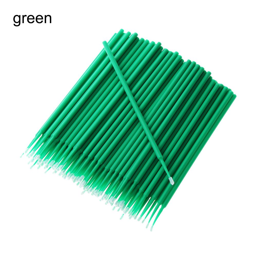100 Stks/partij Auto Mini Hoofd Borstels Verf Touch-Up Up Verf Micro Borstel Tips Auto Onderdelen Hoofd Mini Spray auto Applicator Stick: green
