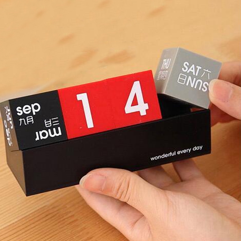 DIY Square Perpetual Calendar Calendar Desktop Calendar Perpetual Calendar Desktop Decoration