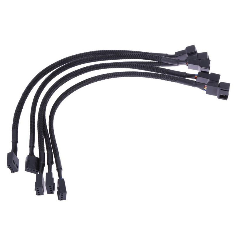12 pulgadas 5 uds 4 Pin PWM conector ventilador con cubierta extensión Cable de alimentación para la computadora