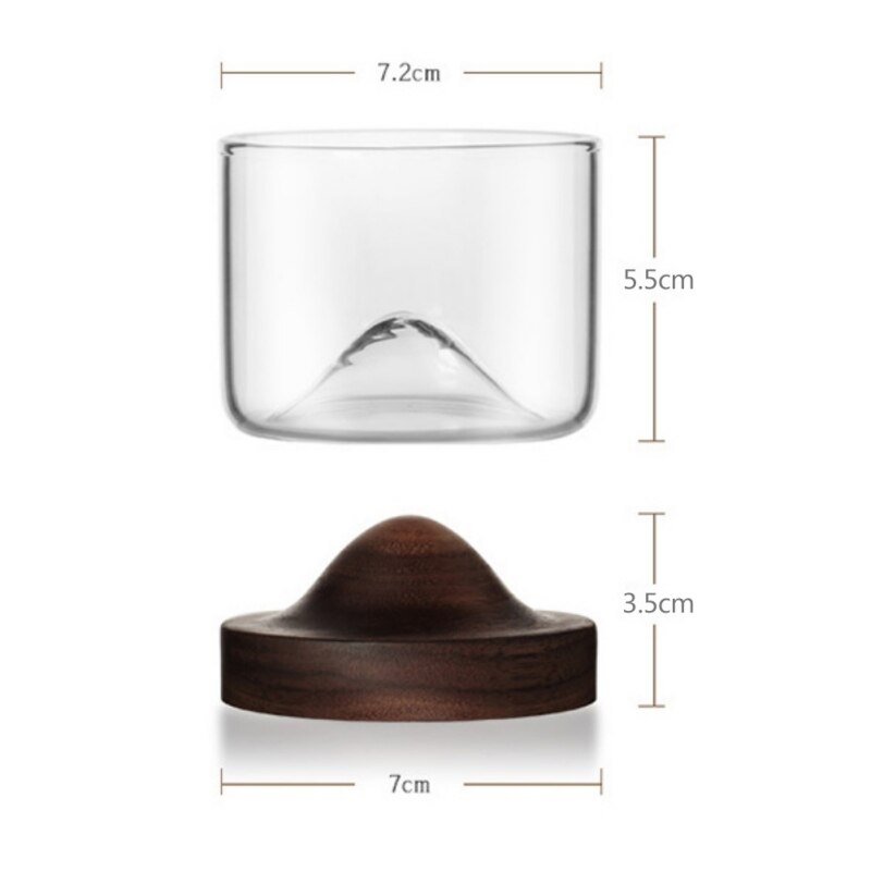 Transparent cristal montagne fond en bois verre tasse pour whisky vin Vodka Bar Club bière verre à vin pour Bar cuisine maison