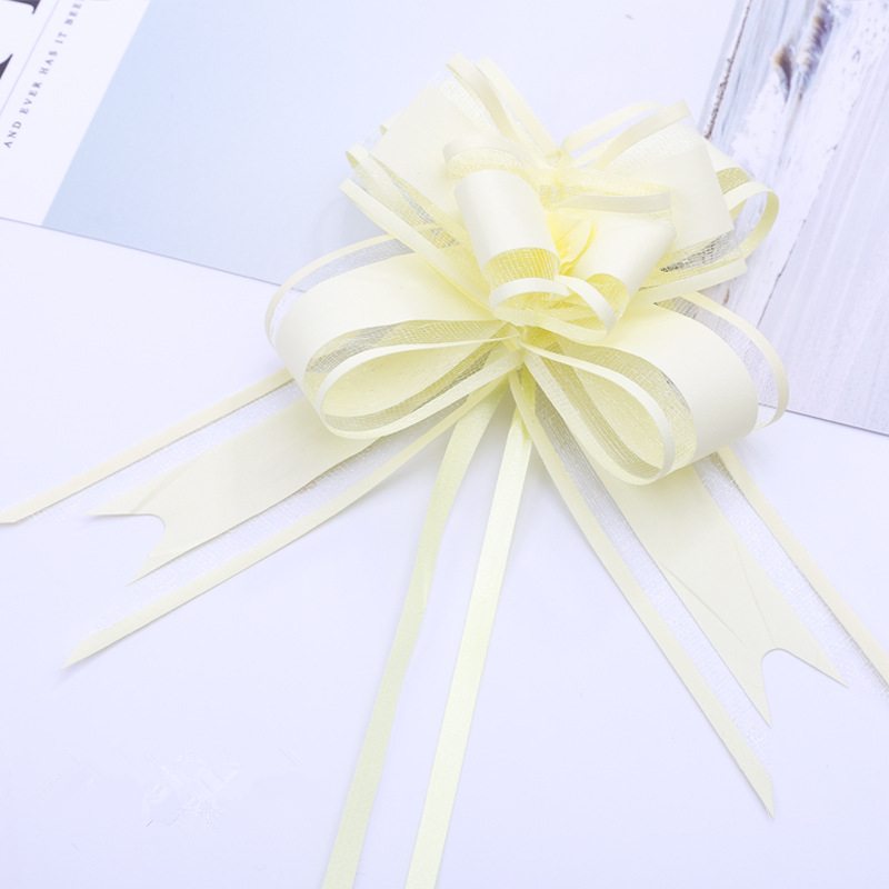 Cinta blanca para coche de boda, lazos para tirar, envoltura de , decoración para coche de boda, suministros para de cumpleaños, sillas, decoración del hogar DIY, 10/20 piezas: L / Gris claro