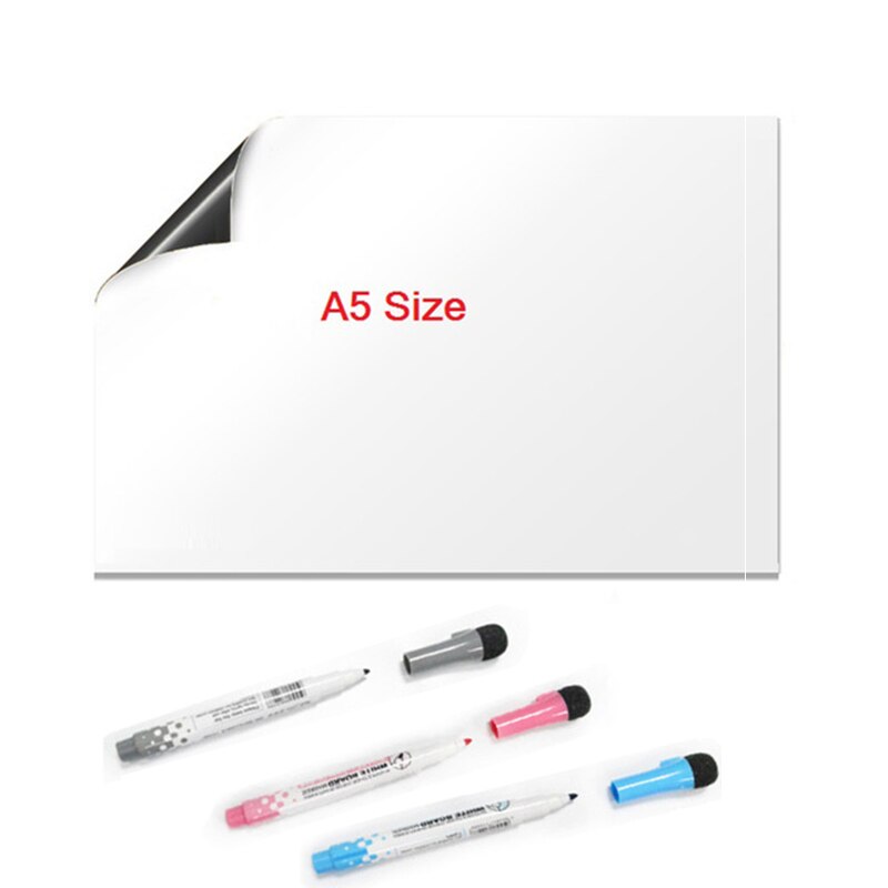 A5 Magnetic Kitchen Whiteboard Fridge Magnets Dry Wipe White Board Marker Writing Record Message Board Remind Memo Pad Kid: A5 3pen