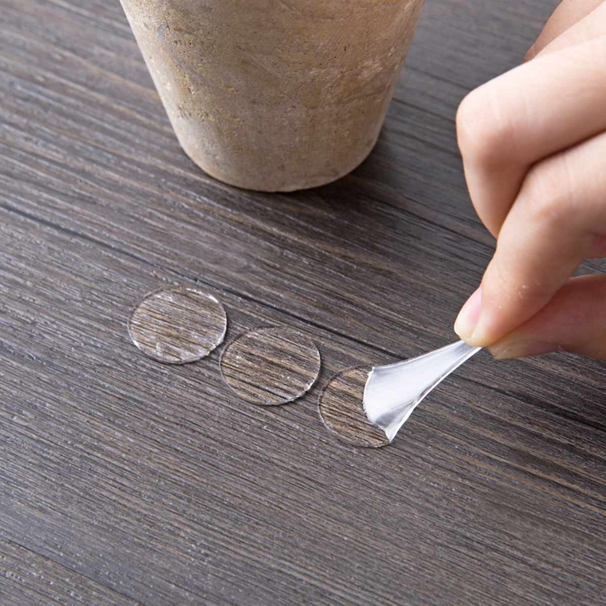 Kicute 100 stk gennemsigtig akryl dobbeltsidet sporfri gummi