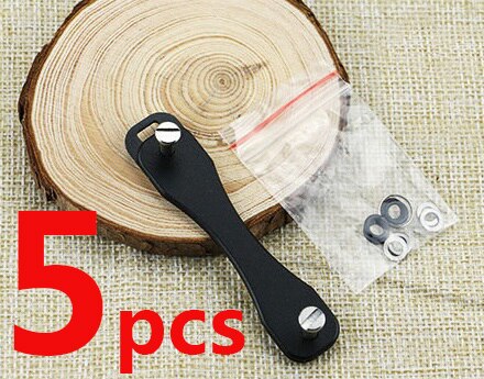 DIY EDC Pocket Sleutel Organiseren Smart Sleutelhanger Portefeuilles Metalen Autosleutels Houder Collector Huishoudster Sleutelhanger Ring Tool: 5 Pcs Black