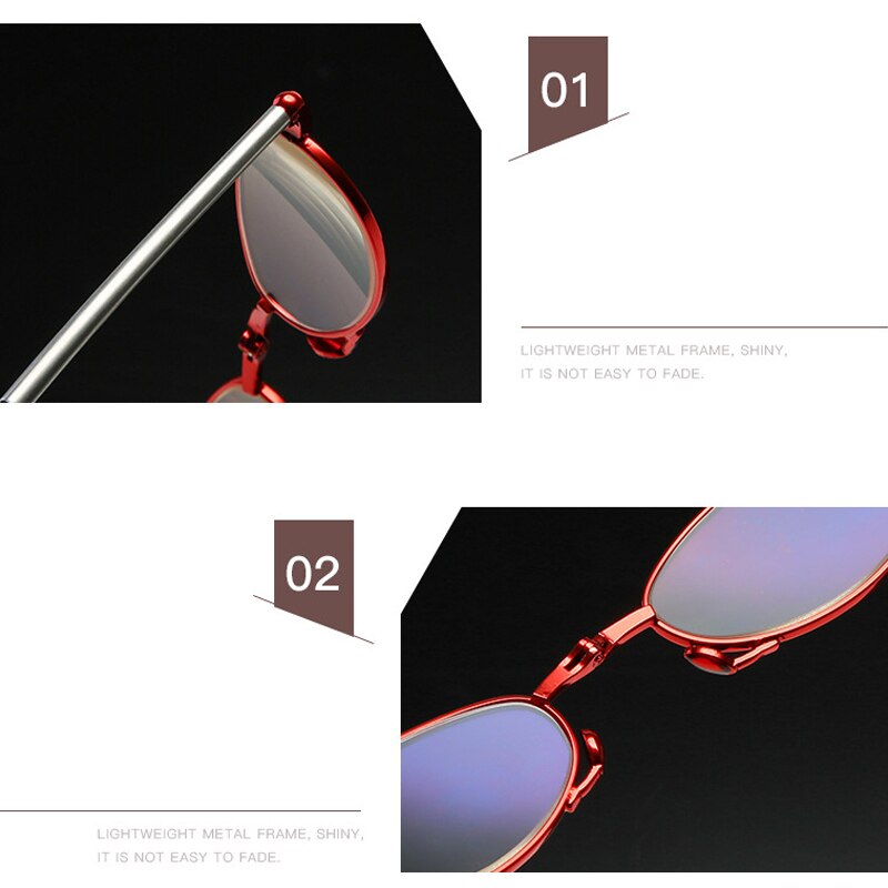 MINI Reading Glasses Men Women Folding Small Glasses Frame Black Metal Glasses With Original Box Portable