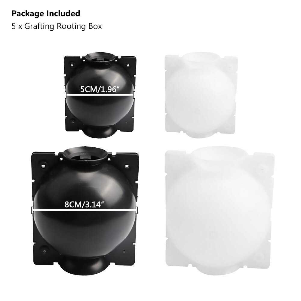 5Pcs Root Growing Box Breeding 5/8cm Case Plant Root Box Garden Pressure Propagator For Garden In Diameter Grafting Rooting
