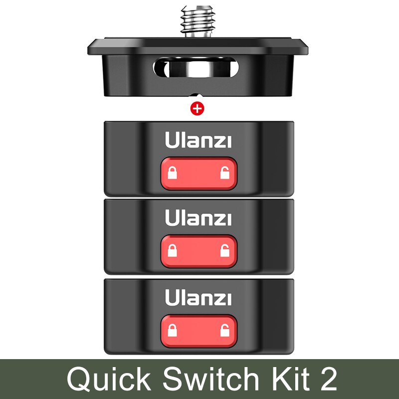 Ulanzi-Placa de liberación rápida Claw, placa de montaje, correa de hombro, adaptador de abrazadera para DSLR, Gopro, adaptador de trípode para cámara de acción: Kit 2