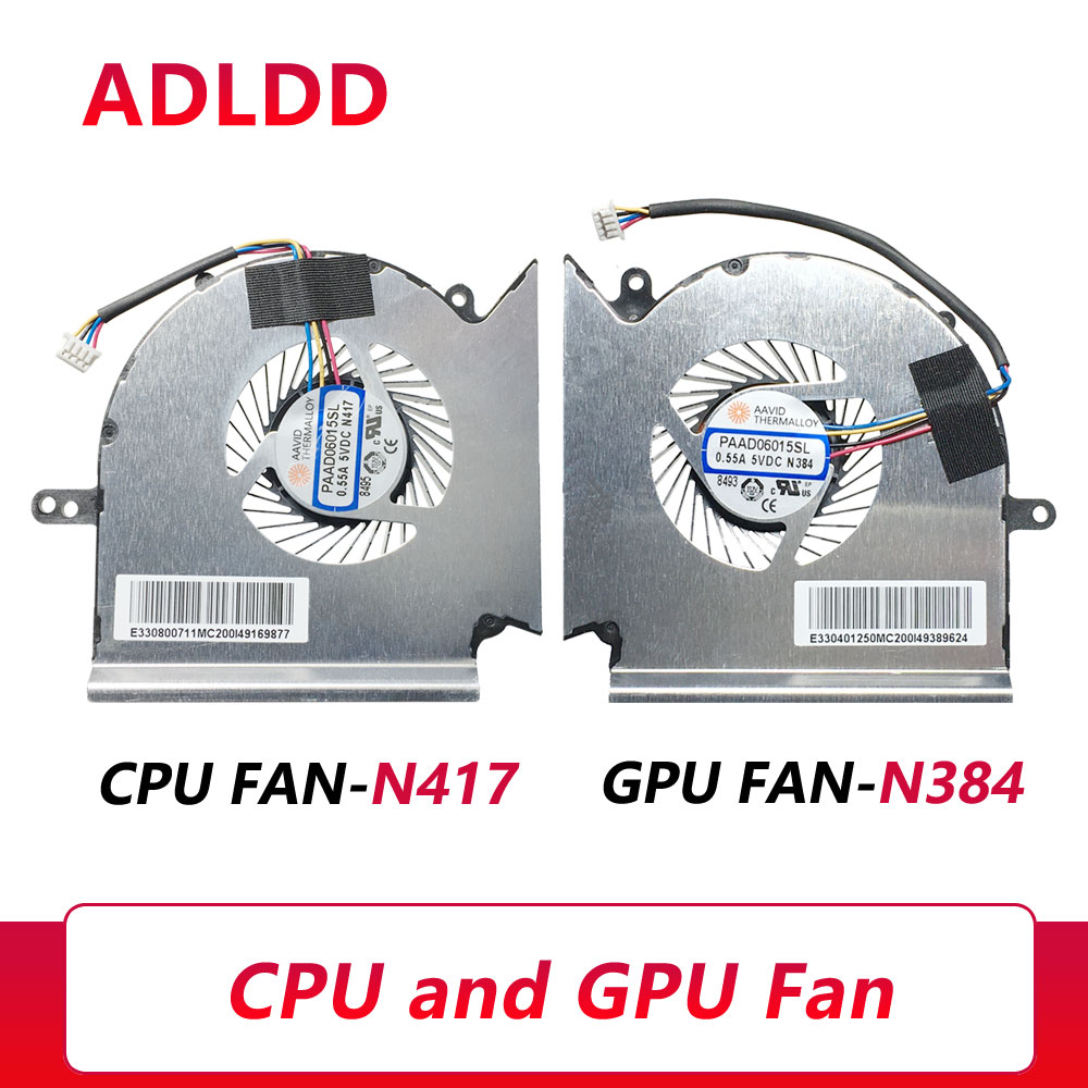 Original Laptop CPU/GPU Fan for MSI GE63 GE63VR MS-16P1 GP73 GE73 GL73 GE73VR MS-17C1 16P5 16P7 PAAD06015SL-N383 N417 N384: A pair of fans