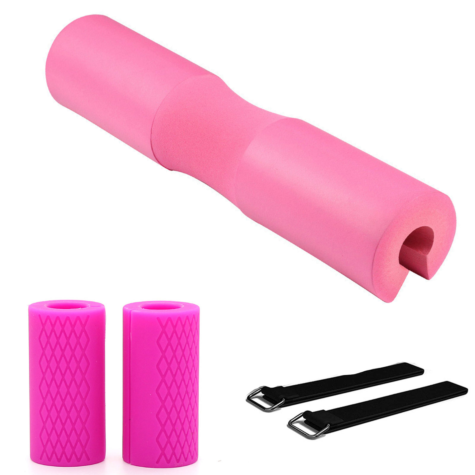 Weightlifting Grip Barbell Pad Protective Neck Shoulder Support Pads Gym Fitness Hip Training Equipment Dumbbell Gripper Unisex: Pink set
