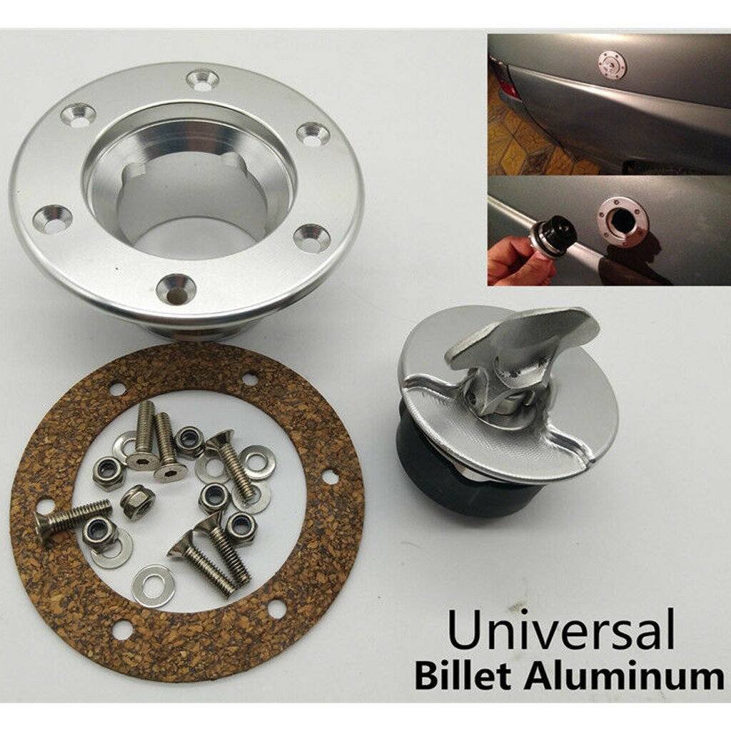 Aircraft Style Fuel Cell Gas Cap Flush Mount 6 Holes Anodized Stainless Steel