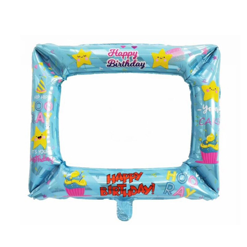 Happy Birthday Foil Balloon Kid Adult Photo Frame Photo Booth Props Babyshower Aluminum Film Birthday Balloon Party Decor: 3