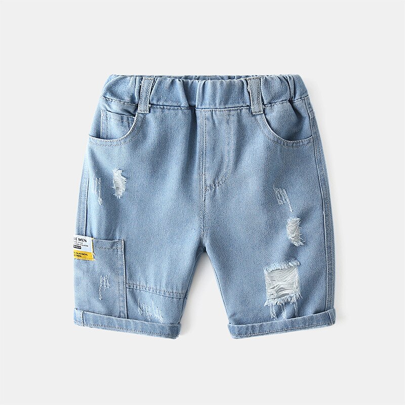 Zomer Mode Gescheurde Jeans Shorts Voor Jongens Katoenen Kleding Knie Lengte Broek Voor Meisjes Kids Outfit Kinderkleding: 90(2T)