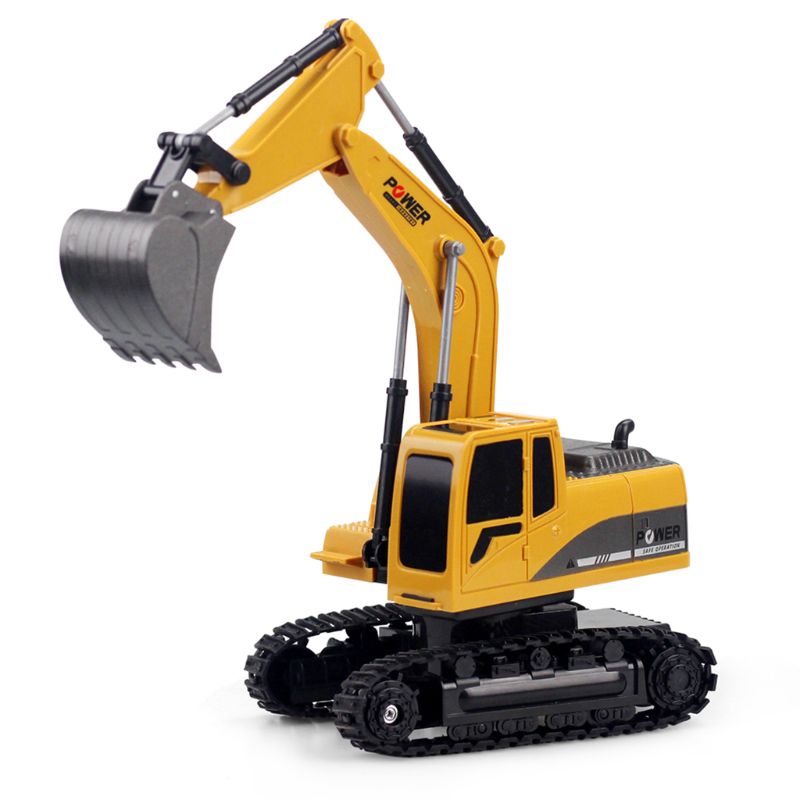 Excavadora con mando a distancia RC 2,4G 1:24, 6 canales de carga, modelo de juguetes, luz LED, sonido de simulación B2QD