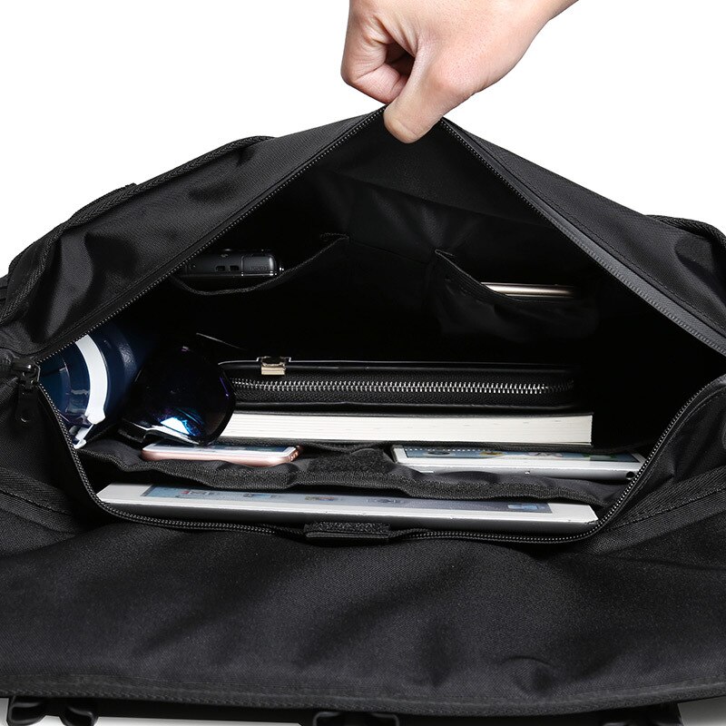 Men Pure Black Satchel Bike Riding Messenger Bag Large Capacity Sports Bag for Man Boys Crossbody Bicycle Shoulder Bag