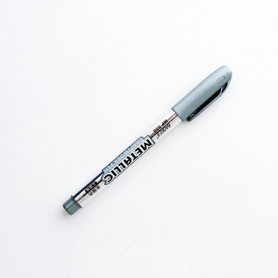 1pc Gold Silber Schnelle Trockene Wasserdichte dauerhaft Öl Marker Stifte Reifen CD Stoff Zeichnung Gruß Karte Unterschrift Kalligraphie Stift: Silber-