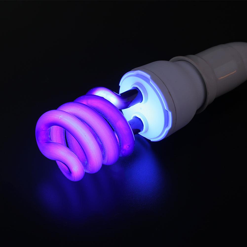 Lámpara Ultravioleta esterilizada, lámpara de tornillo de 20W, bombilla fluorescente E27, luz negra UV de bajo consumo de 220V