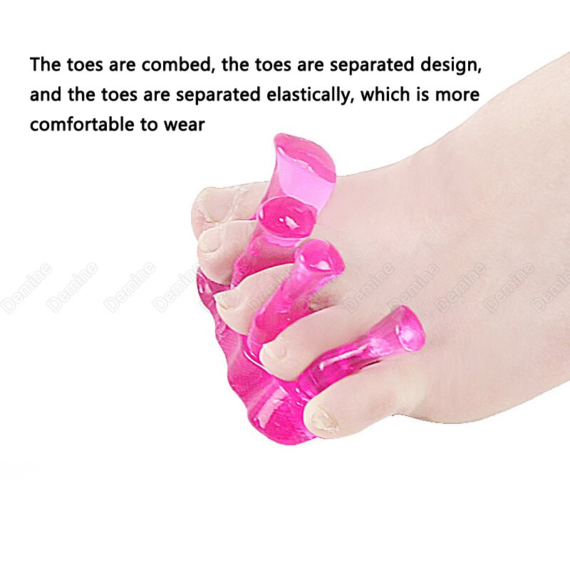 Demine Siliconen Gelgel Vijf Teen Strecher Separator Hallux Valgus Corrector Teen Overlap Scheiding Orthese Insert Voetverzorging Tool