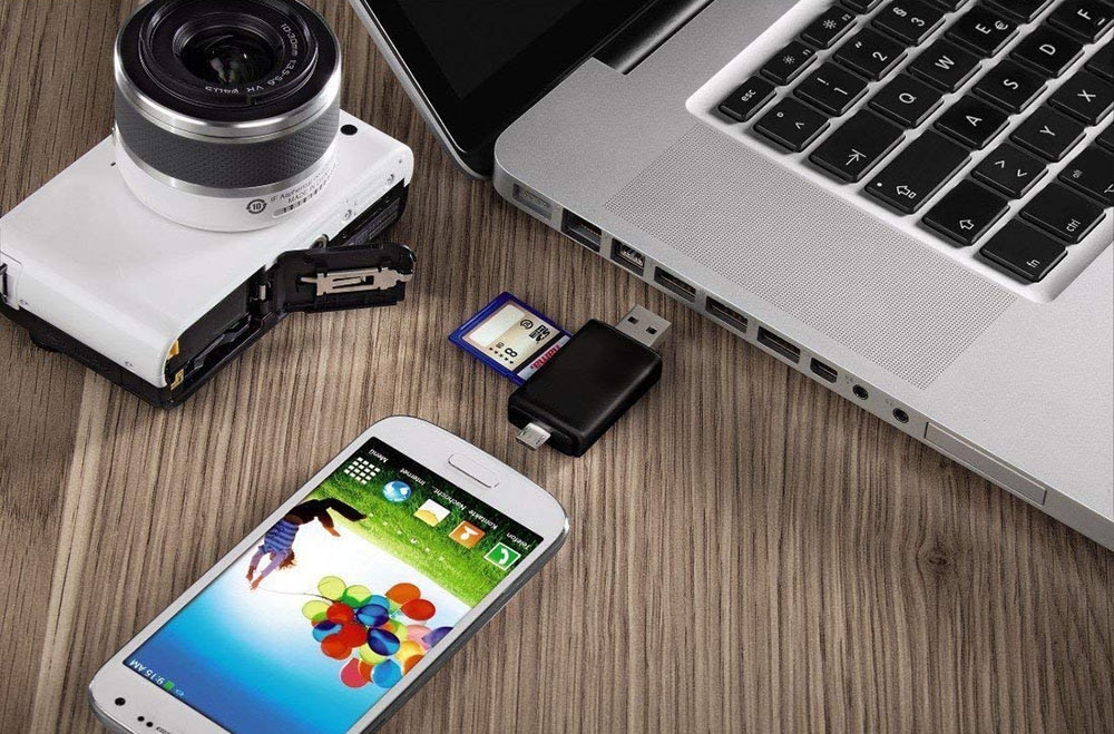 Micro USB OTG to USB 2.0 Adapter SD/Micro SD Card Reader With Standard USB Male &amp; Micro USB Male Connector For Tablets