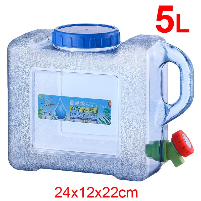 Portable Water Container with Spigot BPA-Free Water Storage Bucket Camp Water Jug Tank for Camping Outdoor Hiking: 5L