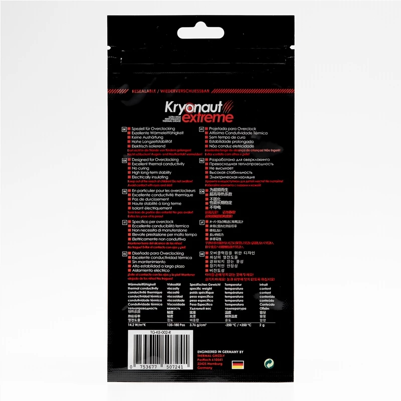 Thermal Grizzly KE 14.2W/MK Computer Thermal Paste Large Capacity Thermal Paste Conductivity For CPU GPU Graphics Card Notebook