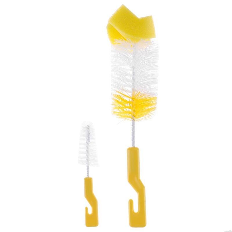 360-degree Rotating Nipple Brush Useful Head Cleaning Sponge Brush Kit Krippe Nippel Tasse Schwamm Pinsel Baby Milch Flasche 2: Yellow