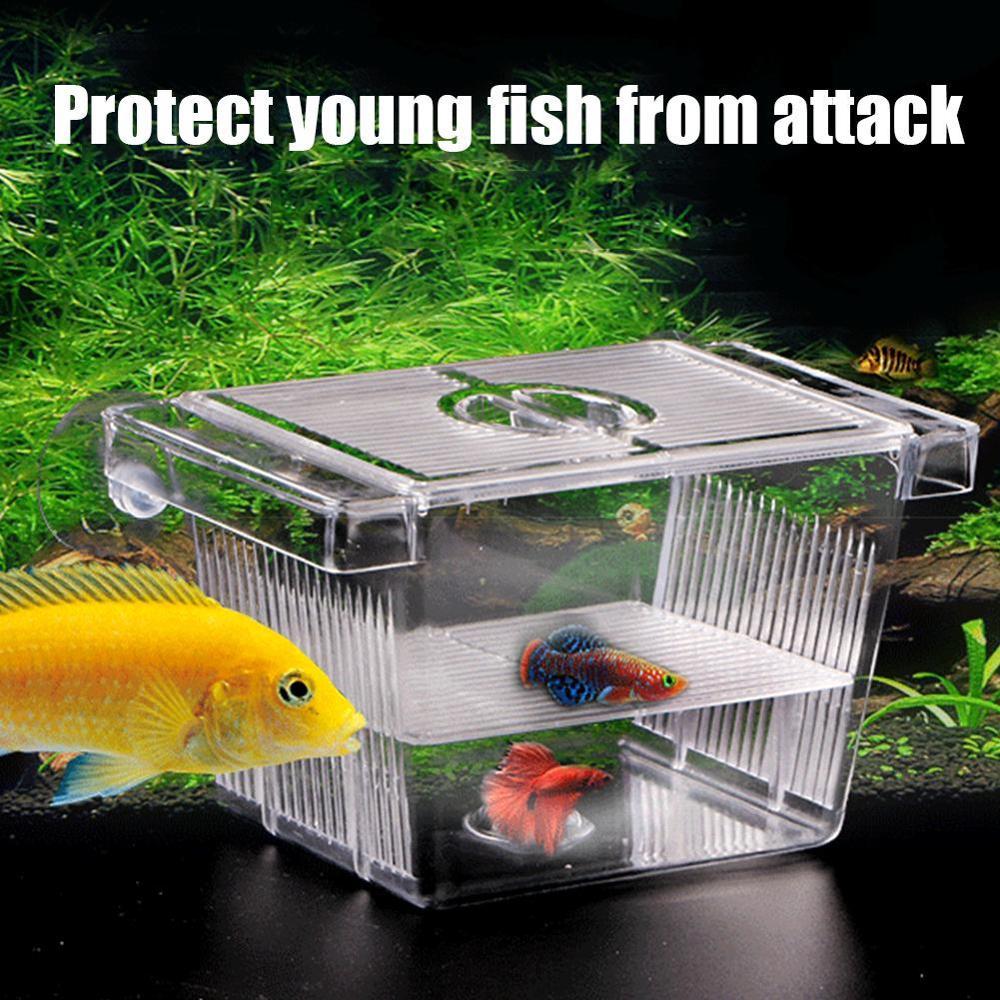 Double-Deck Transparent Acrylic Fish Tank Isolation Box Aquarium Breeder Fish Tank Hatching Incubator Fish House Holder