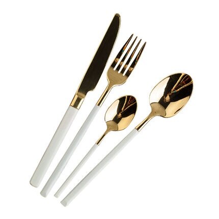 Cuchara plateada Platinum, cuchillo, vajilla de tenedor occidental, tres juegos completos de cuchara larga de fruta de acero inoxidable 304 para comer bistec: Default Title