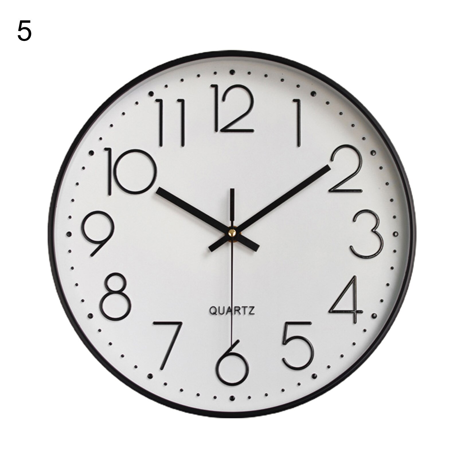 Simple Quartz Wall Clock Cafe Office Home Digital Silent Timepiece Decoration