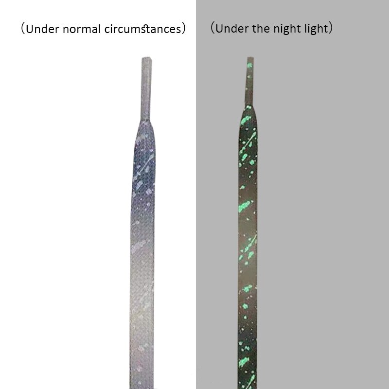 1 Pair Luminous Shoe Laces Glowing Fluorescent Shoelaces For Sneakers Flat Lace Shoes Boot Shoelace 120/140/160CM: Grey / 140CM