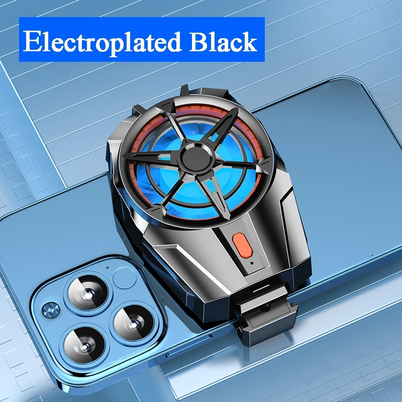 X155 Phone Cooler Ultra Thin Cooling Fan 2 In 1 Magnetic Back Clip Semiconductor Radiator for Gaming iPhone Sumsung RGB: GRAY