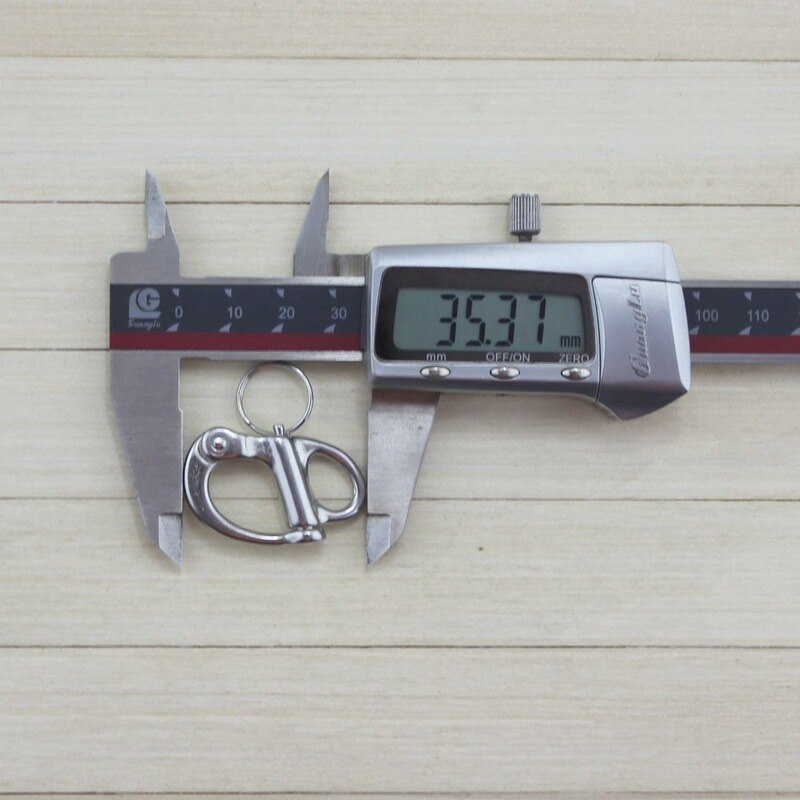 Minigrillete de presión fijo de acero inoxidable de 5 uds. Y 35mm, grilletes fijos de liberación rápida con anillo redondo, aparejos de Embarcación marina, Hardware de 5 uds.