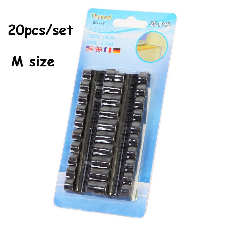 Home essentials set Finisher Wire Clamp Socket Holder Self-adhesive Cable Organizer Line Cable Clips Wire Clamps Cable Winder: Black M