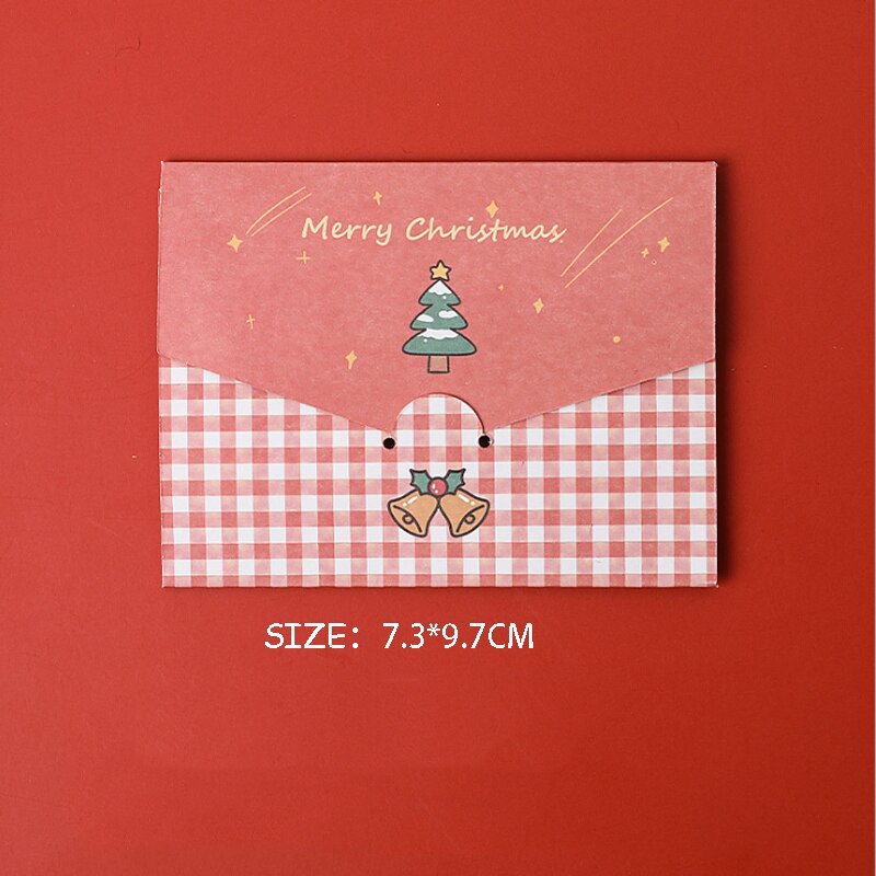 1Pc Christmas Greeting Card Kids Mini Christmas Blessing Greeting Cards Envelope Year Postcard Card Xmas Party: Christmas bell