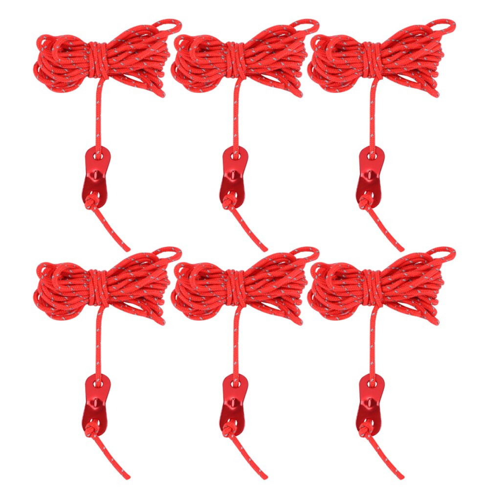 6pcs Reflective Rope Reflective Rope Tent Cord Guyline Rope Wind Rope for Outdoor Hiking