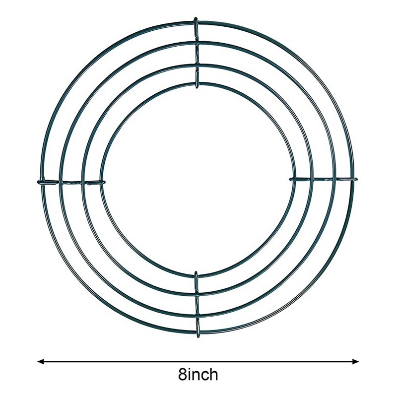 2 Pack Wire Wreath Frame Wire Wreath Making Rings Green for Year Valentines Decoration (8 Inch)