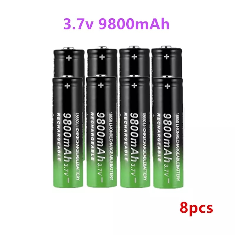 18650 bateria wysokiej jakości 9800mAh 3.7V 18650 akumulatory litowo-jonowe akumulator do latarki latarka + darmowa wysyłka: 8pcs