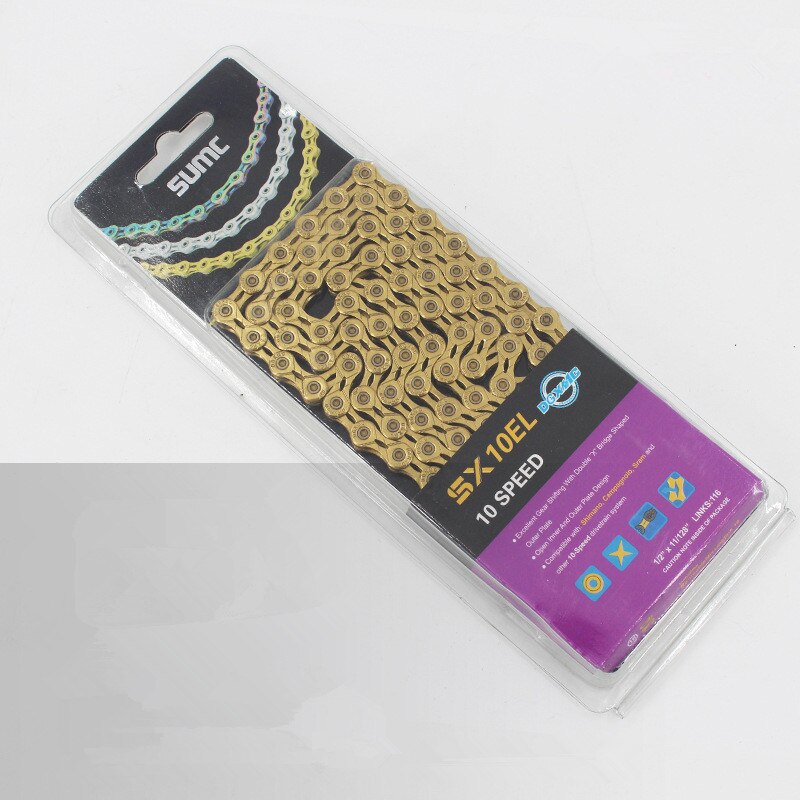 Mountain Bike 27 Speed 30 Speed Chain Folding Road Bicycle 24 Speed 8 9 Speed 10 Speed 11 12 Speed Chain: SX10EL titanium gold