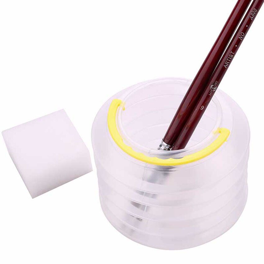 Palette Paint Bucket Folding White Painting Brushes Cleaning Bucket Portable Artist Watercolor Paints Barrel with A Sponge