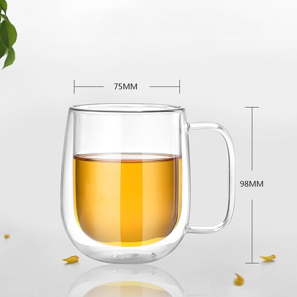 Double Glass Coffee/Tea Cup and Beer Cup Coffee Cup Handmade Healthy Drinking Tea Cup Cup Transparent Water, Coffee, Tea Supplie