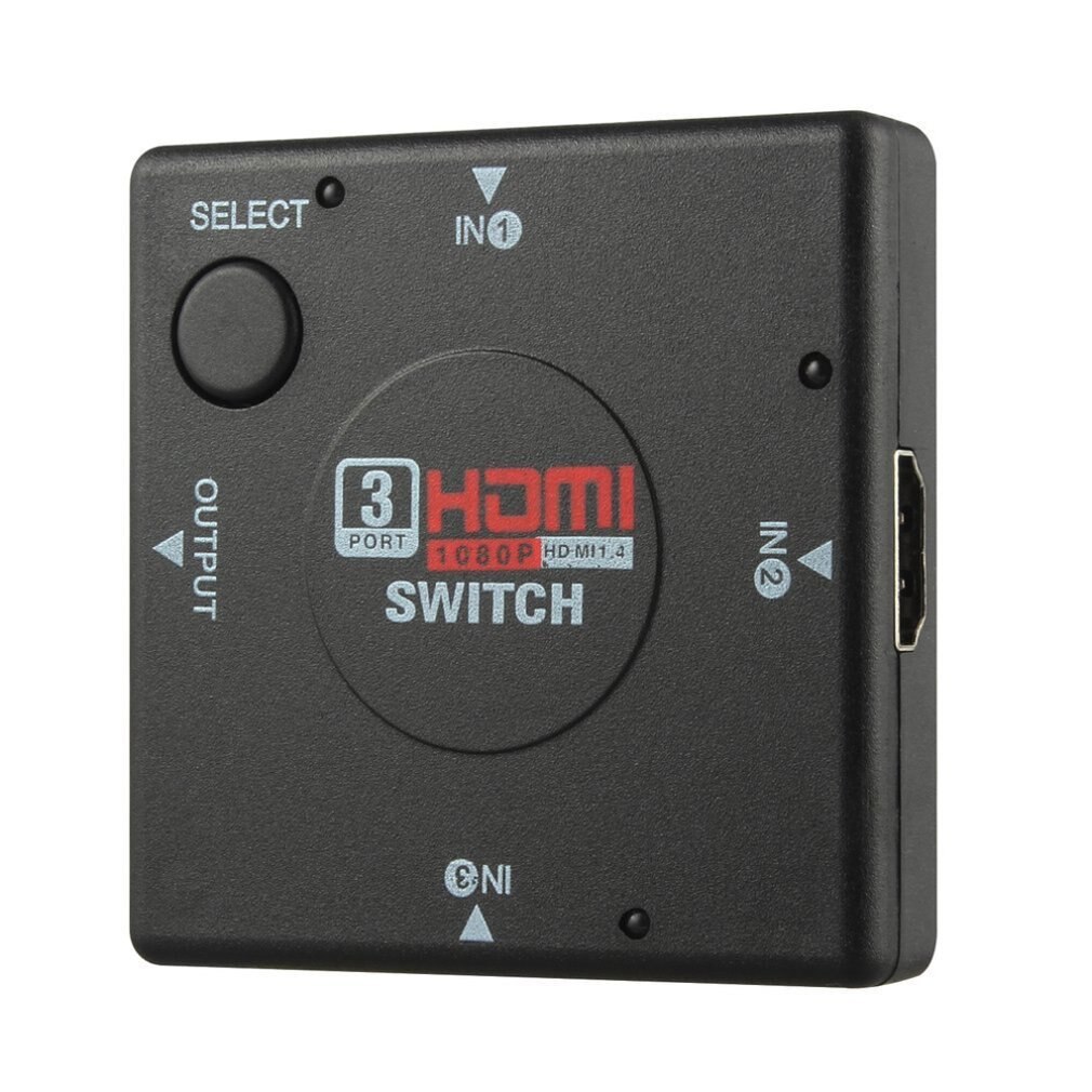 1 stk hdmi 3 port switch auto switcher splitter vælger hub box kabel 2160p til hdtv automatisk switcher