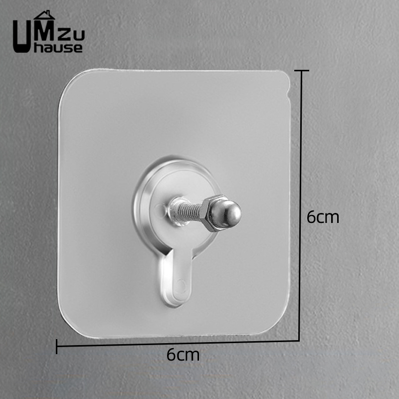 10PCS Adhesive Screw Hooks with Nuts Acrylic No Drill Wall Mount Hanging Photo Shelf Basket Kitchen Bathroom Heavy Duty Storage