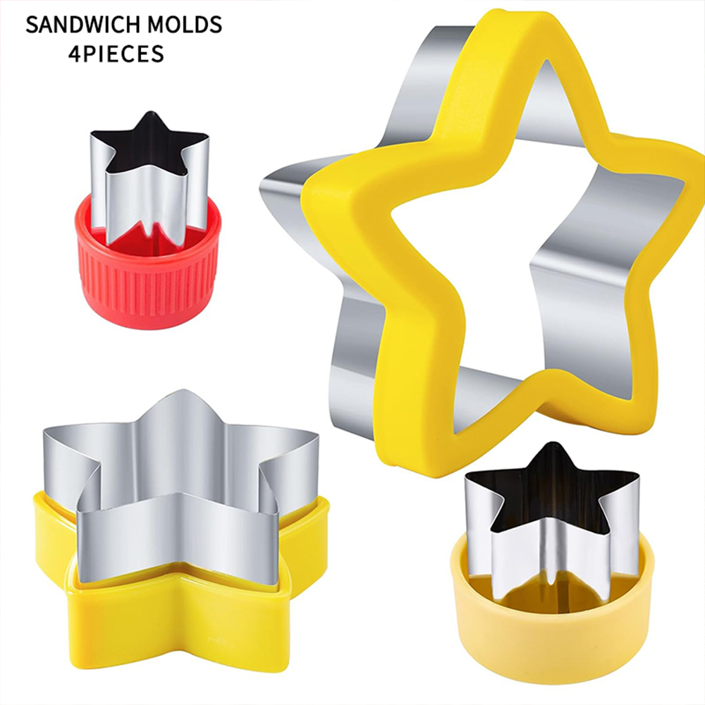 Cortadores de sándwich especiales para niños, molde para pan, galletas, frutas, verduras, corazón, fabricante de pentáculos, herramientas para hornear para niños: Azul cielo