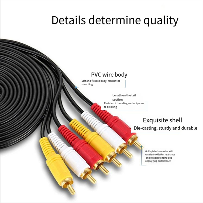 Cavo AV audio video composito da 3 RCA a 3 RCA Spina maschio-maschio Collega TV Telecamere DVD Vendita calda