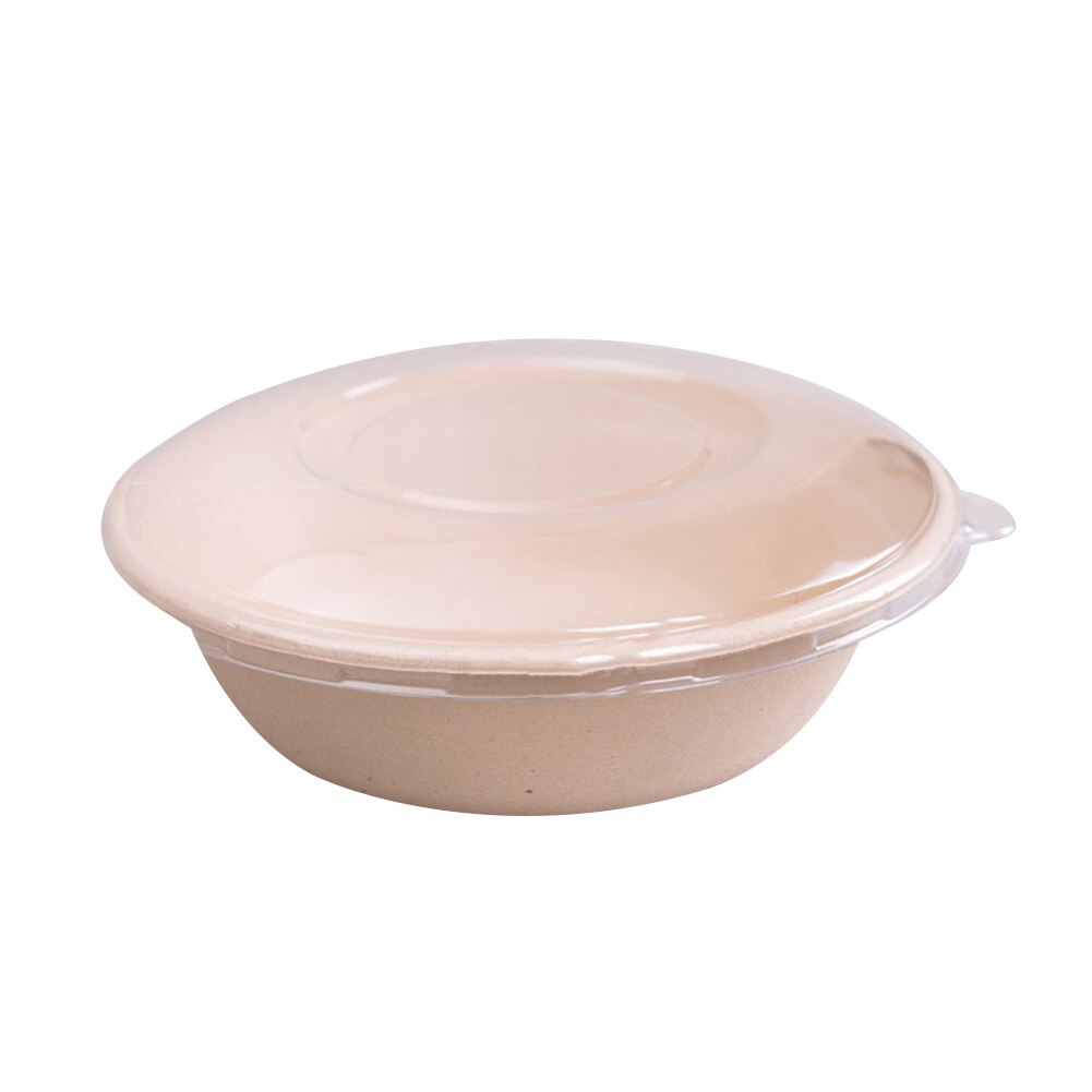 50Pcs Disposable Round Oval Bowl Kitchen Salad Snacks Picnic Container with Lid